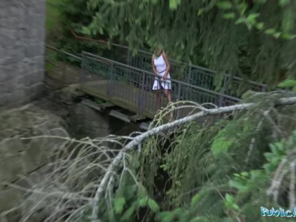Public Agent Cherry Kiss given an Anal creampie in Public