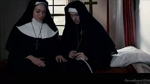 Sinful babe Lea Lexis is making love with beautiful lesbian nun
