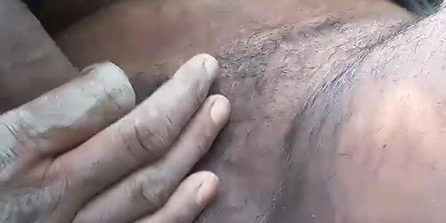 Indian girl giving her guy a blow job