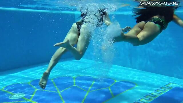 Sheril Blossom & Diana Rius swimming naked together in the pool! VERY SEXY!!!
